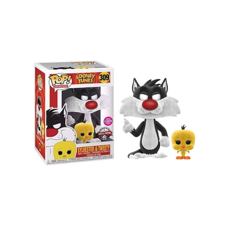 SYLVESTER AND TWEETY / LOONEY TUNES / FIGURINE FUNKO POP / EXCLUSIVE SPECIAL EDITION / FLOCKED