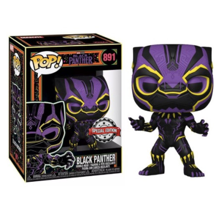 BLACK PANTHER / BLACKLIGHT / FIGURINE FUNKO POP / EXCLUSIVE SPECIAL EDITION