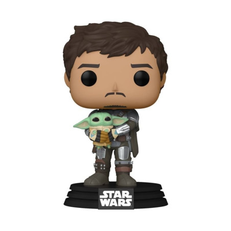 THE MANDALORIAN WITH GROGU / STAR WARS THE MANDALORIAN / FIGURINE FUNKO POP