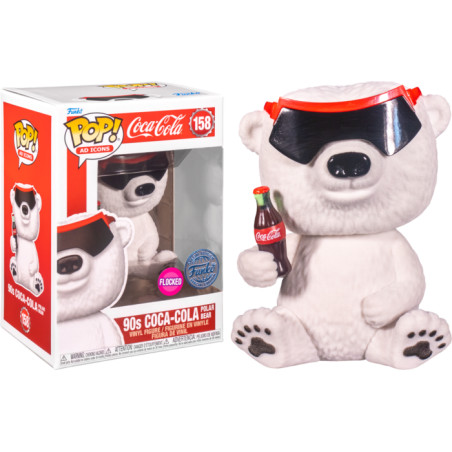 90S COCA COLA BEAR / COCA COLA / FIGURINE FUNKO POP / EXCLUSIVE SPECIAL EDITION / FLOCKED