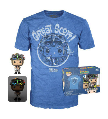 T-SHIRT XL AVEC POP EMMET BROWN / RETOUR VERS LE FUTUR / FIGURINE FUNKO POP