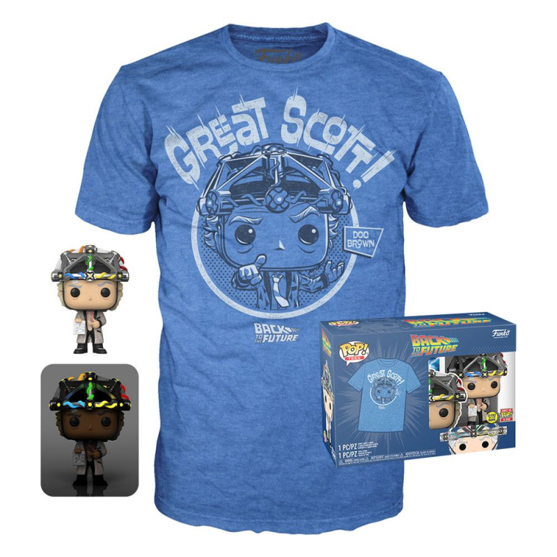 T-SHIRT XL AVEC POP EMMET BROWN / RETOUR VERS LE FUTUR / FIGURINE FUNKO POP