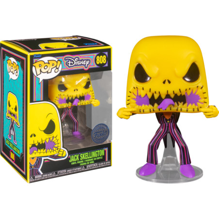 JACK SKELLINGTON SCARY FACE BLACKLIGHT / L'ETRANGE NOEL DE MR JACK / FIGURINE FUNKO POP / EXCLUSIVE SPECIAL EDITION