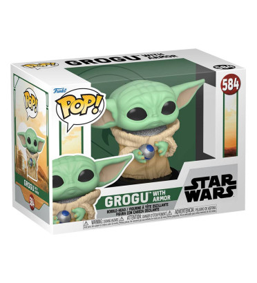 GROGU WITH ARMOR / STAR WARS BOOK OF BOBA FETT / FIGURINE FUNKO POP