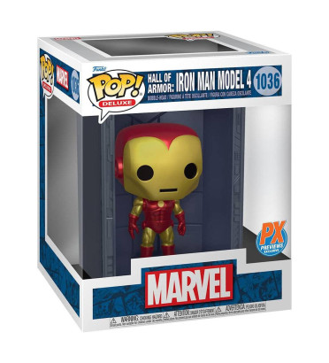 HALL OF ARMOR IRON MAN MODEL 4 OVERSIZED / MARVEL / FIGURINE FUNKO POP / EXCLUSIVE PX PREVIEW