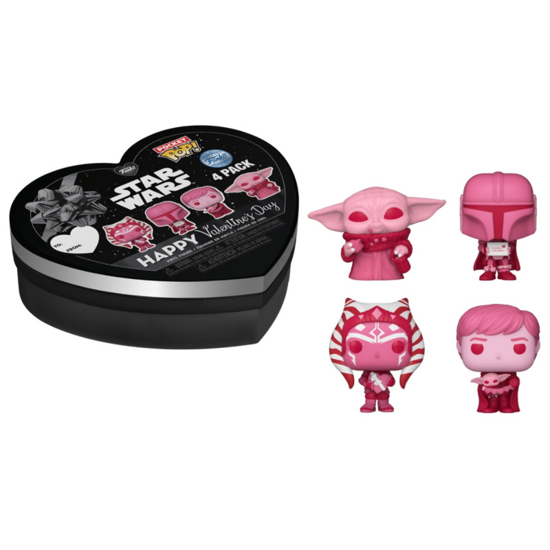 4 PACK SAINT VALENTIN / STAR WARS THE MANDALORIAN / FUNKO POCKET POP