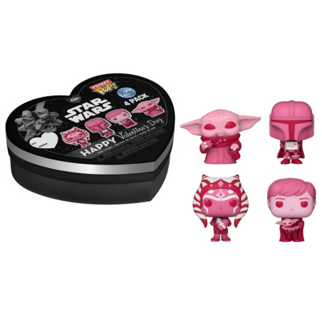 4 Portes-Clés Saint Valentin / Star Wars The Mandalorian / Funko Pocket Pop