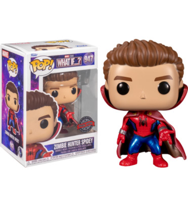 ZOMBIE HUNTER SPIDEY UNMASKED / MARVEL WHAT IF / FIGURINE FUNKO POP / EXCLUSIVE SPECIAL EDITION