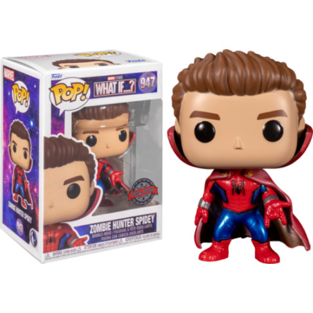 ZOMBIE HUNTER SPIDEY UNMASKED / MARVEL WHAT IF / FIGURINE FUNKO POP / EXCLUSIVE SPECIAL EDITION