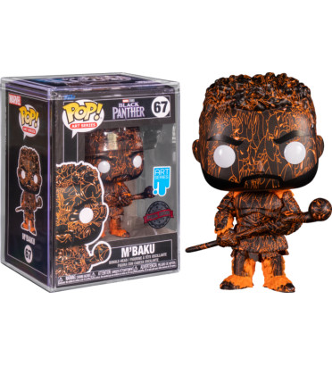 MBAKU ARTIST SERIES WITH POP PROTECTOR / BLACK PANTHER / FIGURINE FUNKO POP / EXCLUSIVE SPECIAL EDITION
