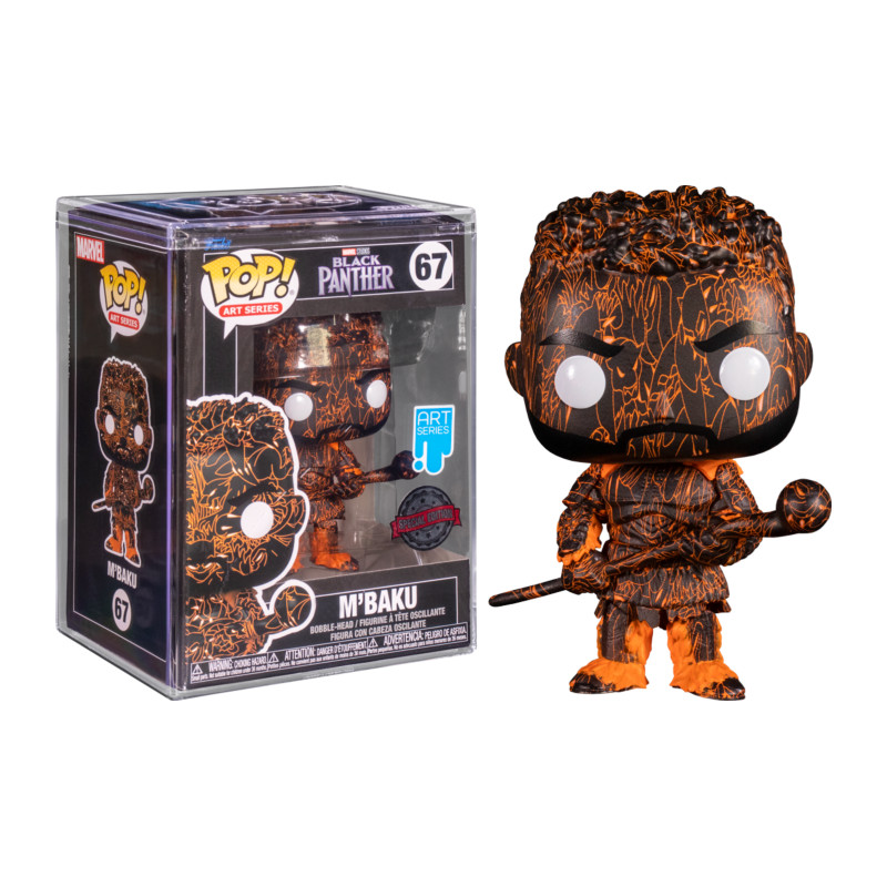 MBAKU ARTIST SERIES WITH POP PROTECTOR / BLACK PANTHER / FIGURINE FUNKO POP / EXCLUSIVE SPECIAL EDITION