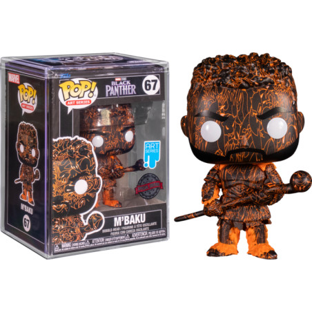 M'BAKU ARTIST SERIES WITH POP PROTECTOR / BLACK PANTHER / FIGURINE FUNKO POP / EXCLUSIVE SPECIAL EDITION