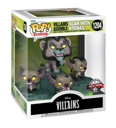 VILLAINS ASSEMBLE SCAR WITH HYENAS / LE ROI LION / FIGURINE FUNKO POP / EXCLUSIVE SPECIAL EDITION