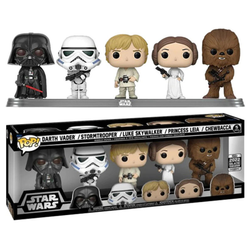 5 PACK CELEBRATION NEW HOPE / STAR WARS / FIGURINE FUNKO POP / EXCLUSIVE GALACTIC CONVENTION