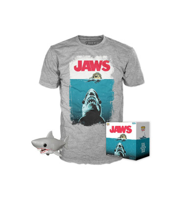 T-SHIRT S AVEC POP REQUIN / LES DENTS DE LA MER / FIGURINE FUNKO POP