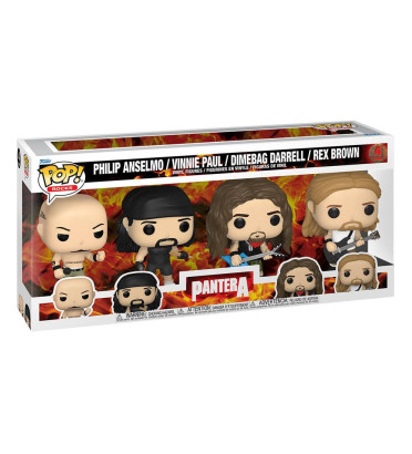 4 PACK PHILIP ANSELMO,VINNIE PAUL,DIMEBAG DARRELL,REX BROWN / PANTERA / FIGURINE FUNKO POP