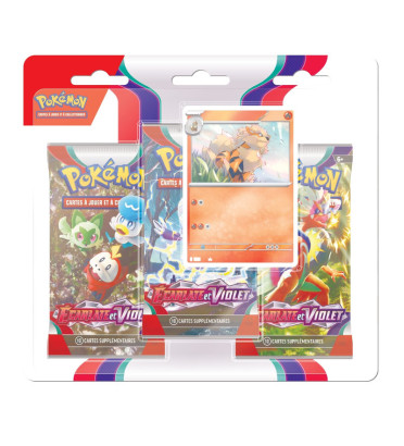 PACK DE 3 BOOSTERS MODELE ALEATOIRE / ECARLATE ET VIOLET / CARTE POKEMON VF