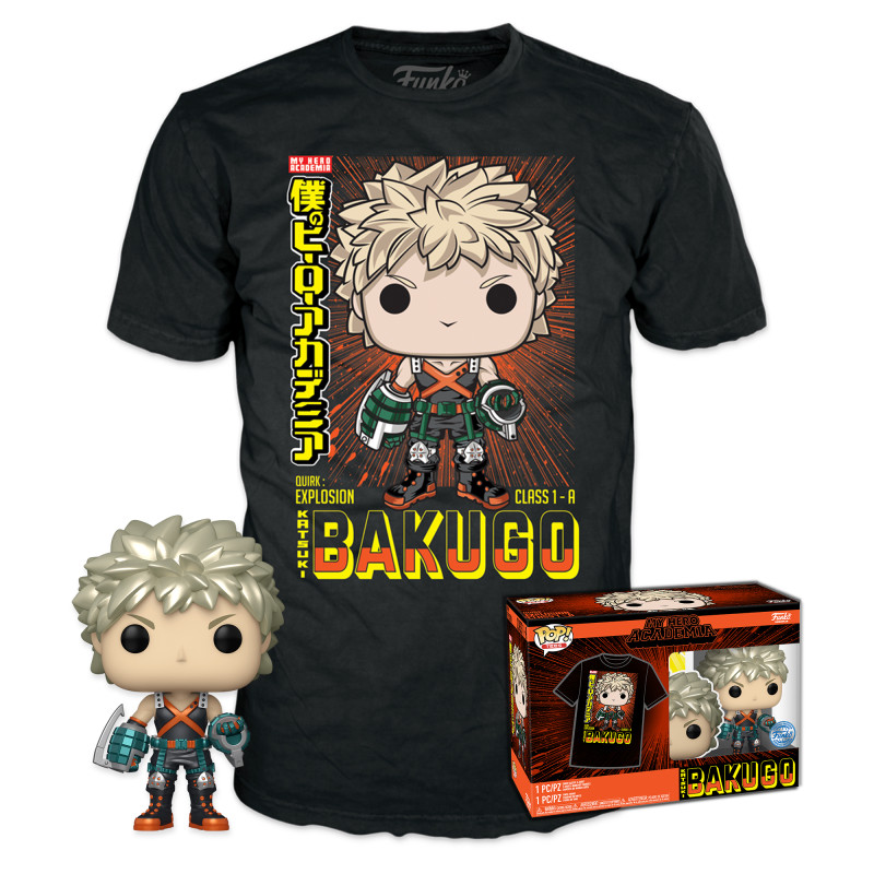 T-SHIRT L AVEC POP BAKUGO METALLIC / MY HERO ACADEMIA / FIGURINE FUNKO POP