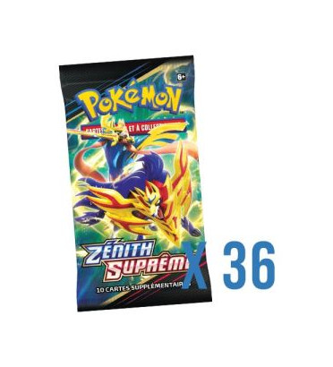 LOT DE 36 BOOSTERS ZENITH SUPREME SORTIE DE COFFRETS ABIMEES / CARTE POKEMON VF