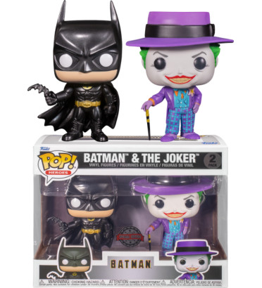 2 PACK BATMAN AND JOKER METALLIC / BATMAN / FIGURINE FUNKO POP / EXCLUSIVE SPECIAL EDITION