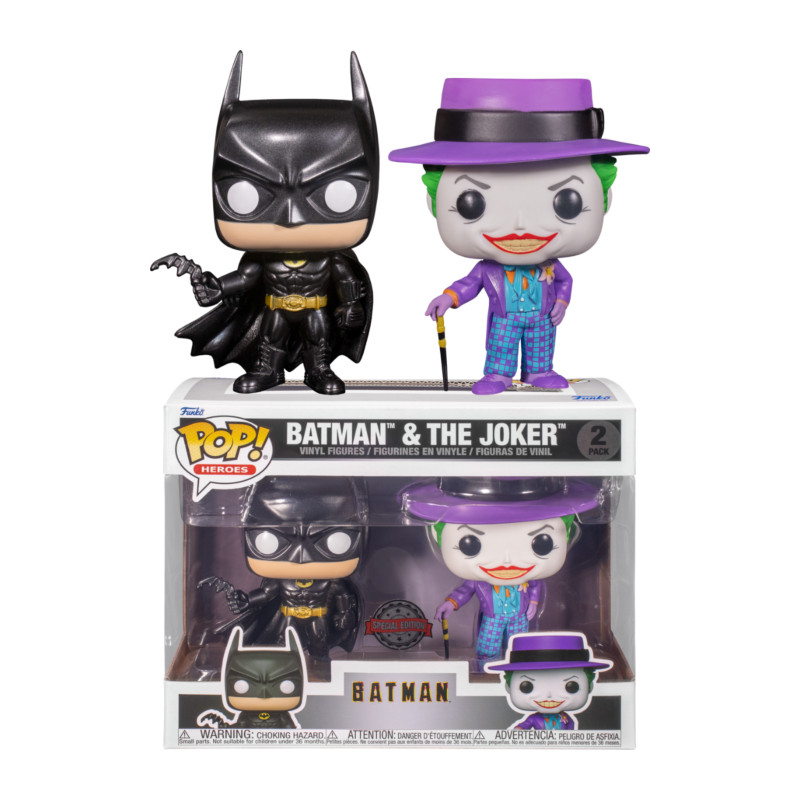 2 PACK BATMAN AND JOKER METALLIC / BATMAN / FIGURINE FUNKO POP / EXCLUSIVE SPECIAL EDITION