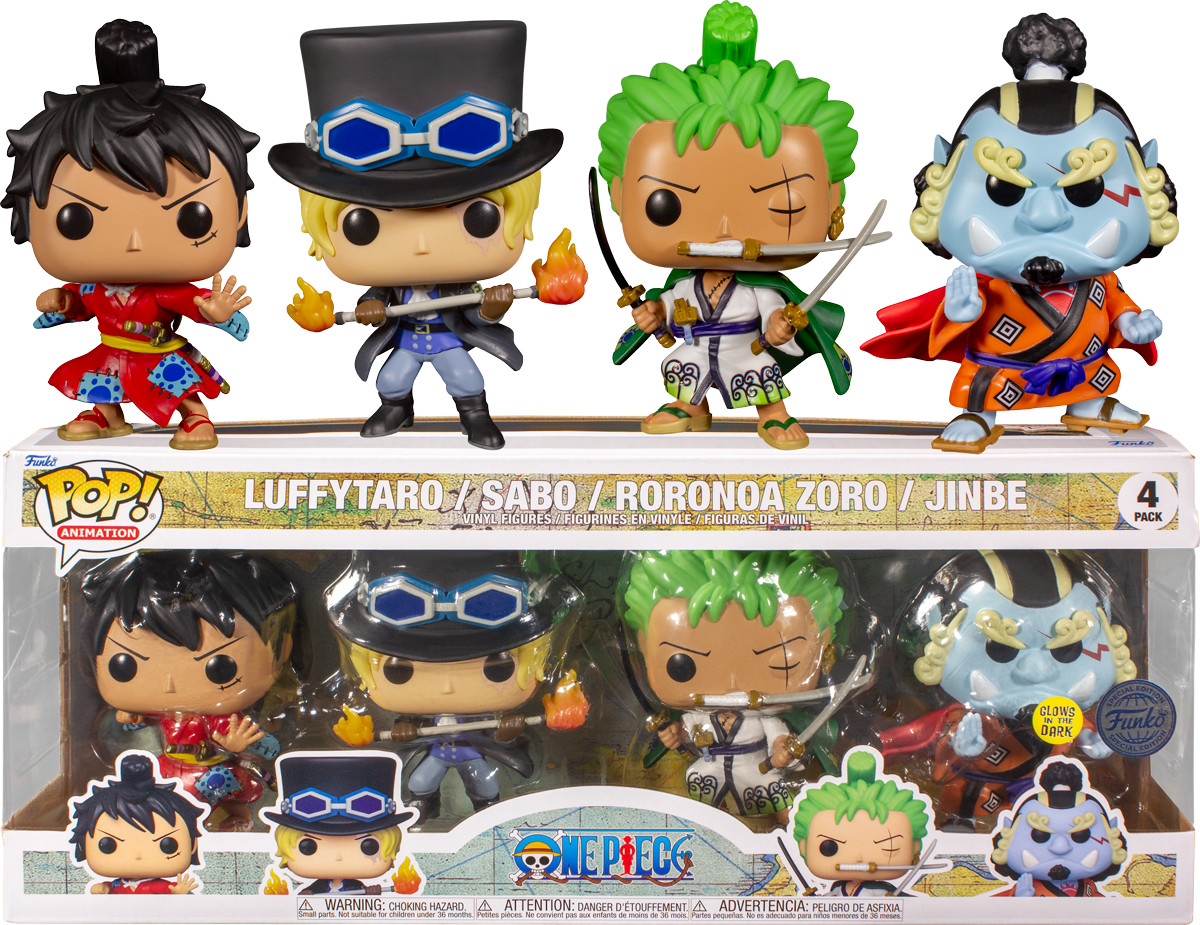 Figurine One Piece Pop Pack De 4 Figurines One Pice / One Piece / Funko Pop Animation / Exclusive / Gitd