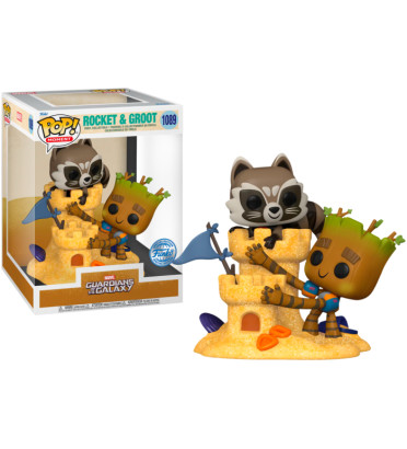 ROCKET ET GROOT BEACH DAY / LES GARDIENS DE LA GALAXIE / FIGURINE FUNKO POP / EXCLUSIVE SPECIAL EDITION