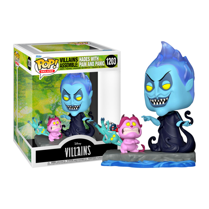 VILLAINS ASSEMBLE HADES WITH PAIN AND PANIC / HERCULES / FIGURINE FUNKO POP / EXCLUSIVE SPECIAL EDITION