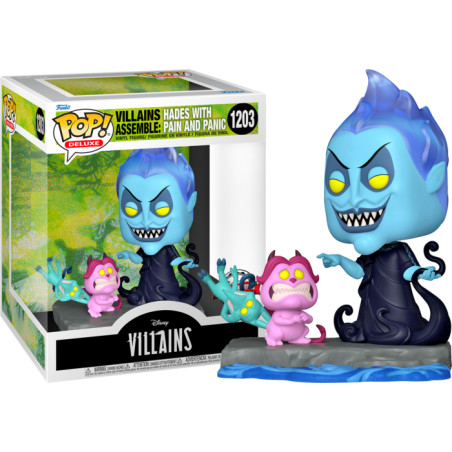 VILLAINS ASSEMBLE HADES WITH PAIN AND PANIC / HERCULES / FIGURINE FUNKO POP / EXCLUSIVE SPECIAL EDITION