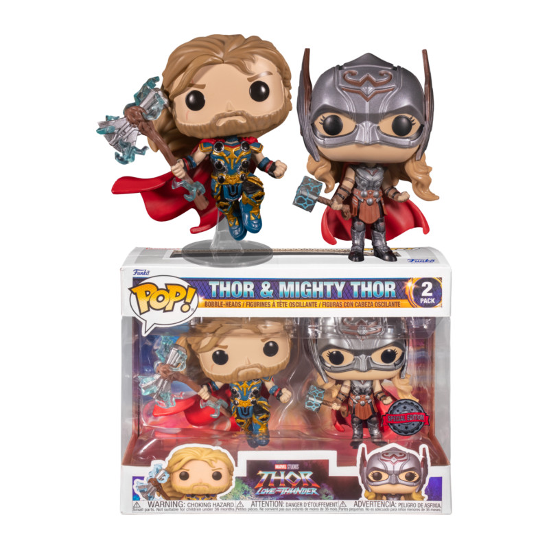 2 PACK THOR ET MIGHTY THOR / THOR LOVE AND THUNDER / FIGURINE FUNKO POP / EXCLUSIVE SPECIAL EDITION