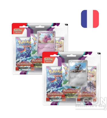 PRECO PACK DE 3 BOOSTER MODELE ALEATOIRE ECARLATE ET VIOLET EV02 EVOLUTIONS A PALDEA / CARTE POKEMON VF