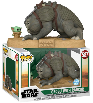 GROGU WITH RANCOR / STAR WARS BOOK OF BOBA FETT / FIGURINE FUNKO POP