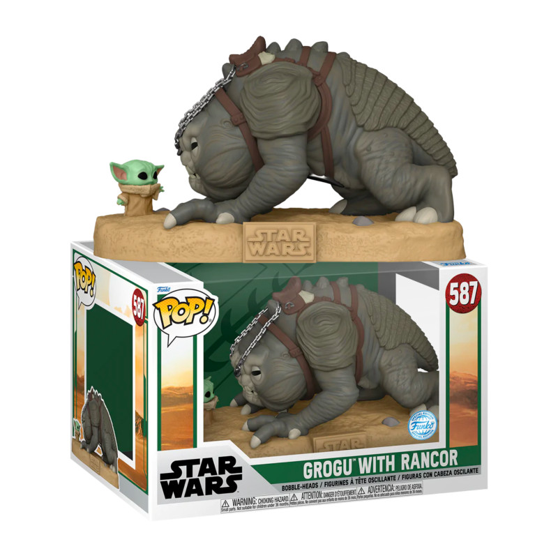 GROGU WITH RANCOR / STAR WARS BOOK OF BOBA FETT / FIGURINE FUNKO POP