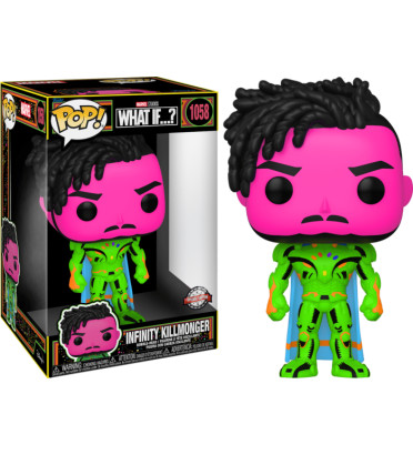 INFINITY KILLMONGER BLACKLIGHT SUPER OVERSIZED / MARVEL WHAT IF / FIGURINE FUNKO POP / EXCLUSIVE SPECIAL EDITION