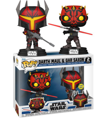 2 PACK DARTH MAUL AND GAR SAXON / STAR WARS / FIGURINE FUNKO POP / GITD