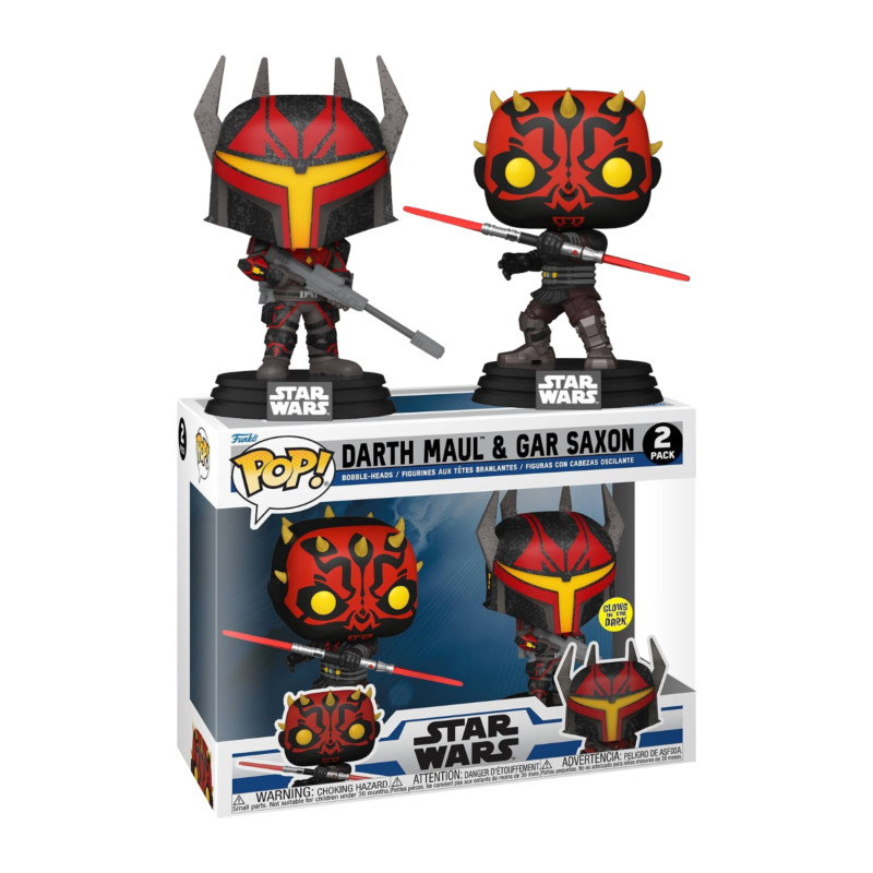 2 PACK DARTH MAUL AND GAR SAXON / STAR WARS / FIGURINE FUNKO POP / GITD