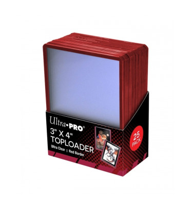 TOPLOADER ULTRA CLEAR RED BORDER X25 / ULTRA PRO