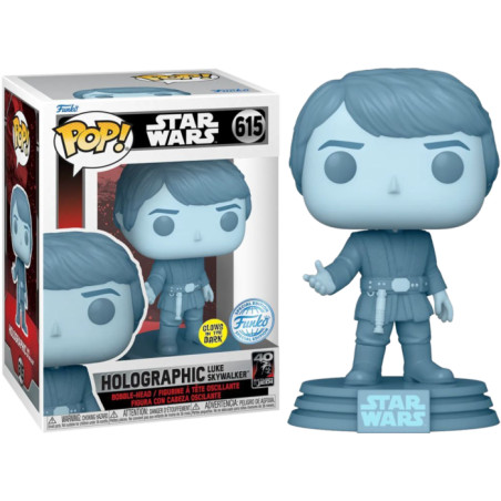 HOLOGRAPHIC LUKE SKYWALKER / STAR WARS / FIGURINE FUNKO POP / EXCLUSIVE SPECIAL EDITION / GITD