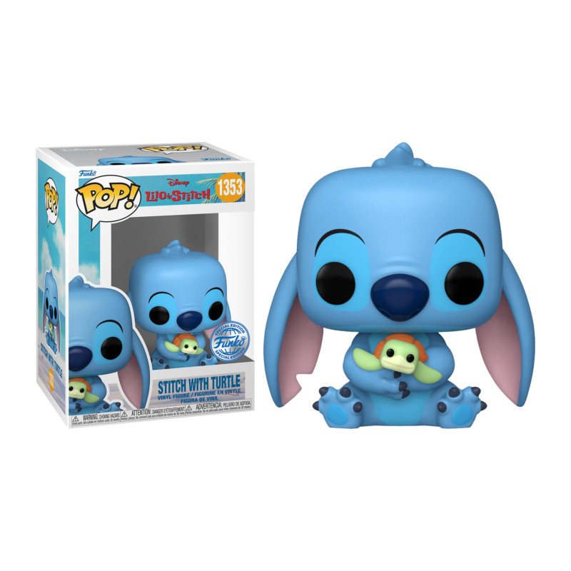 Figurine Stitch With Turtle / Lilo Et Stitch / Funko Pop Disney 1353 /  Exclusive Special Edition