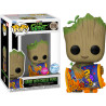 GROOT WITH CHEESE PUFFS / I AM GROOT / FIGURINE FUNKO POP / EXCLUSIVE SPECIAL EDITION / FLOCKED