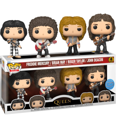 4 PACK FREDDIE MERCURY,BRIAN MAY,ROGER TAYLOR,JOHN DEACON / QUEEN / FIGURINE FUNKO POP / EXCLUSIVE SPECIAL EDITION