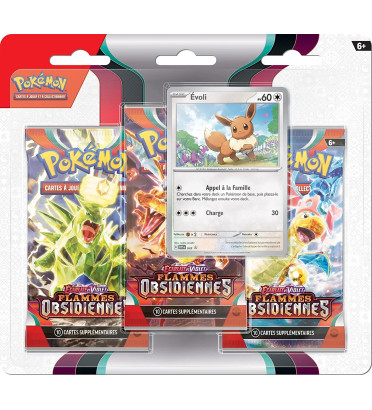 PACK DE 3 BOOSTER MODELE ALEATOIRE ECARLATE ET VIOLET FLAMMES OBSIDIENNES EV03 / CARTE POKEMON VF