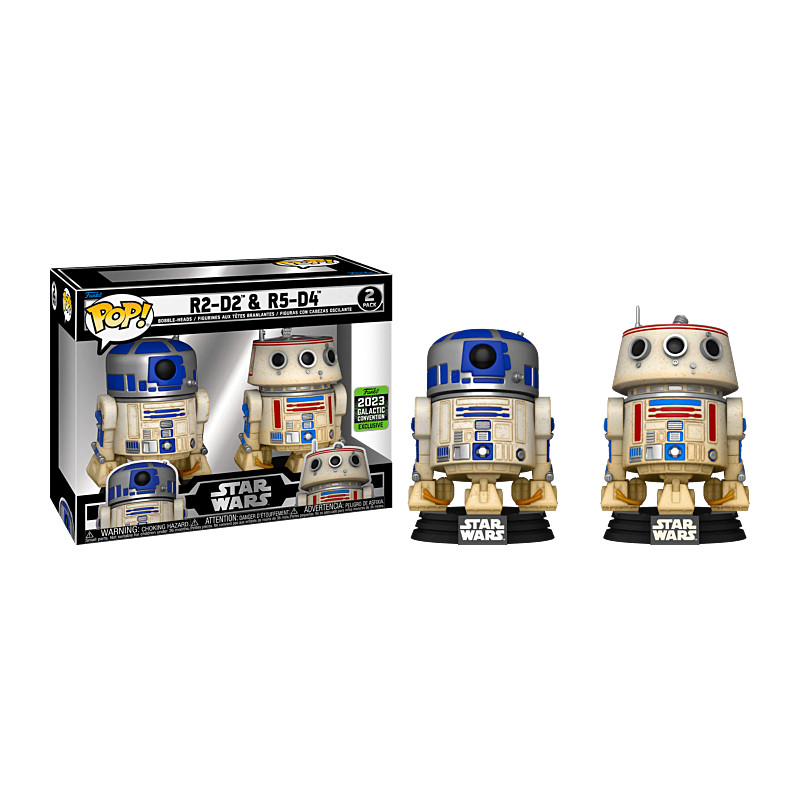 2 PACK R2-D2 ET R5-D4 / STAR WARS / FIGURINE FUNKO POP / EXCLUSIVE GALACTIC CONVENTION 2023