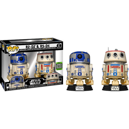 2 PACK R2-D2 ET R5-D4 / STAR WARS / FIGURINE FUNKO POP / EXCLUSIVE GALACTIC CONVENTION 2023