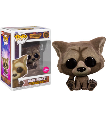 BABY ROCKET / LES GARDIENS DE LA GALAXIE 3 / FIGURINE FUNKO POP / EXCLUSIVE SPECIAL EDITION / FLOCKED