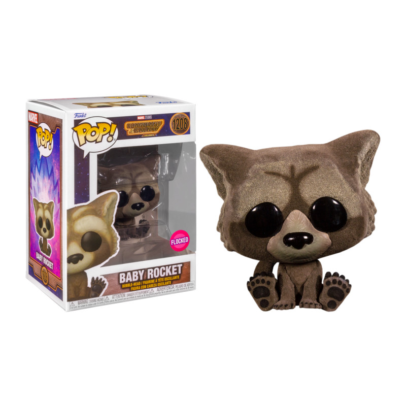 BABY ROCKET / LES GARDIENS DE LA GALAXIE 3 / FIGURINE FUNKO POP / EXCLUSIVE SPECIAL EDITION / FLOCKED