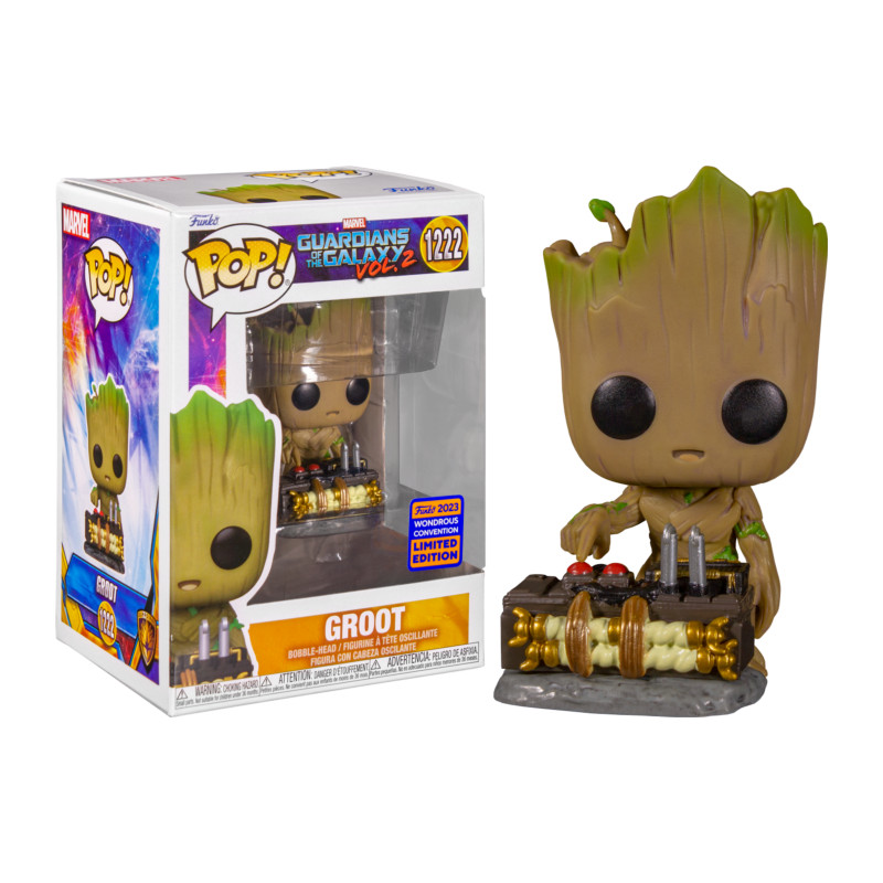 GROOT WITH DETONATOR / LES GARDIENS DE LA GALAXIE 2 / FIGURINE FUNKO POP / EXCLUSIVE WONDROUS CONVENTION 2023