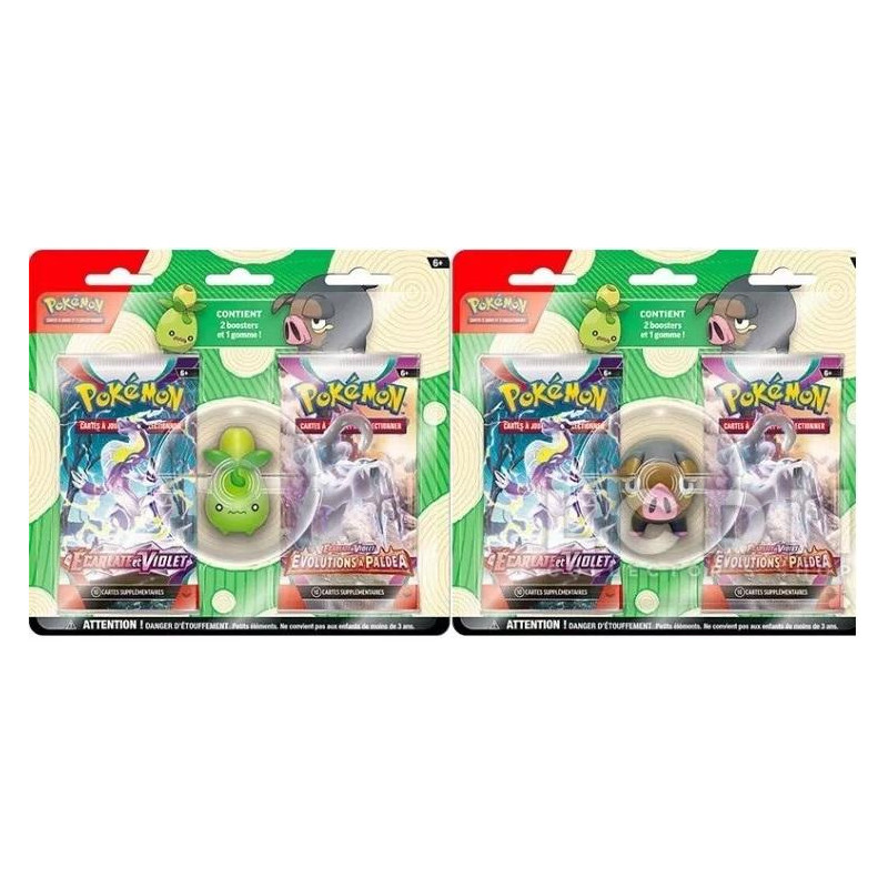 PACK 2 BOOSTERS RENTREE DES CLASSES (EB09/EV02) ET GOMME MODELE ALEATOIRE / CARTE POKEMON VF