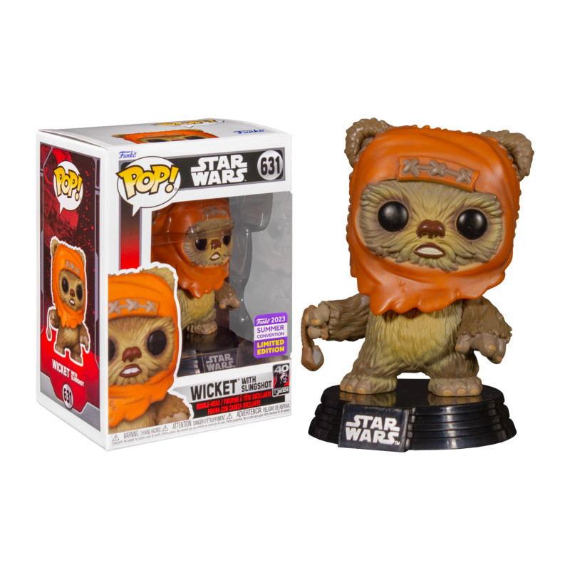 WICKET WITH SLINGSHOT / STAR WARS / FIGURINE FUNKO POP / EXCLUSIVE SDCC 2023