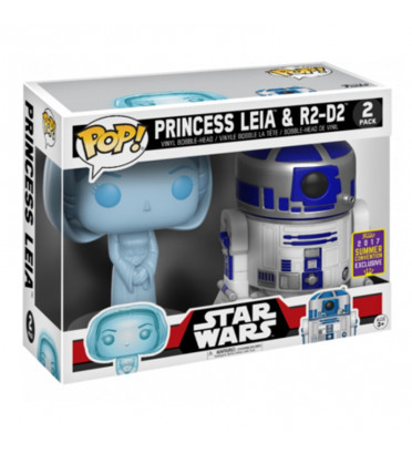 2-PACK LEIA ET R2-D2 / STAR WARS / FIGURINE FUNKO POP / SDCC 2017 EXCLUSIVE